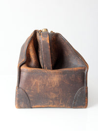 antique early 20th century leather doctor’s bag