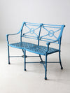 mid-century iron garden bench