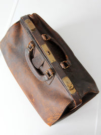 antique early 20th century leather doctor’s bag