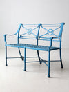mid-century iron garden bench