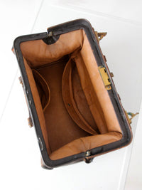 antique early 20th century leather doctor’s bag