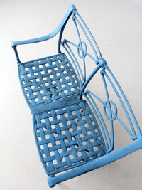 mid-century iron garden bench
