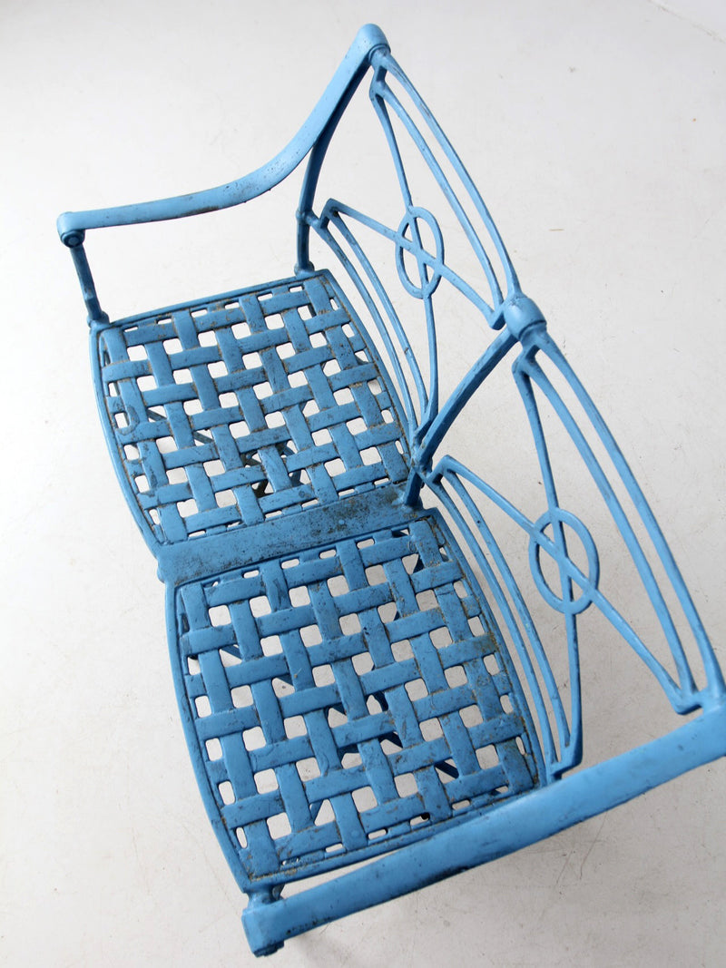 mid-century iron garden bench