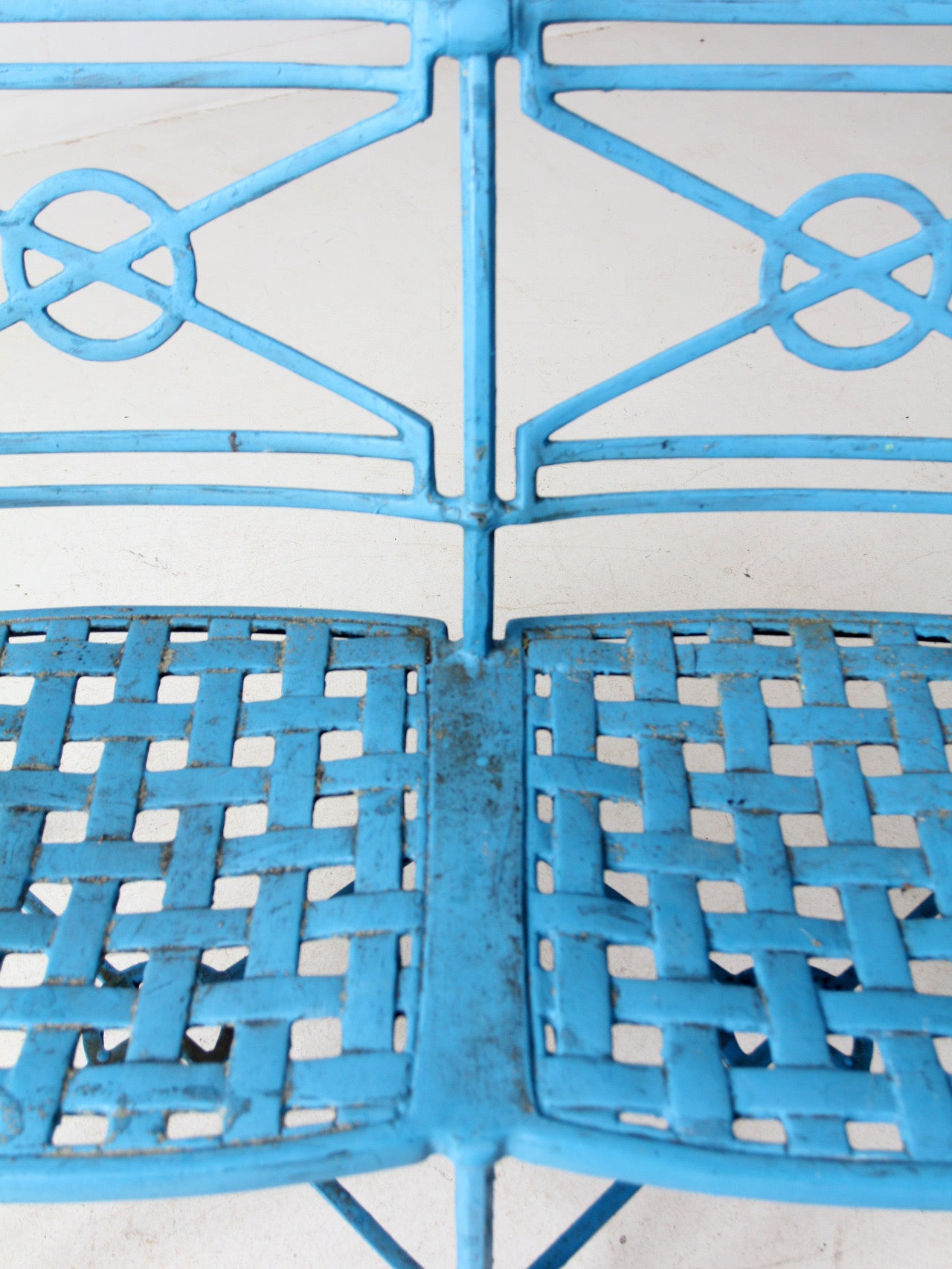 mid-century iron garden bench