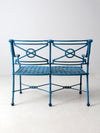 mid-century iron garden bench