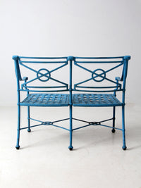 mid-century iron garden bench