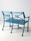 mid-century iron garden bench