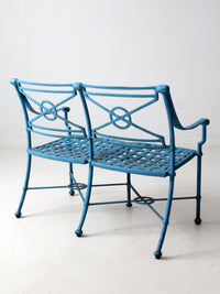 mid-century iron garden bench