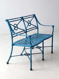 mid-century iron garden bench