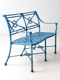 mid-century iron garden bench