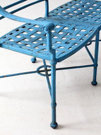 mid-century iron garden bench