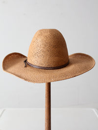 vintage straw cowboy hat
