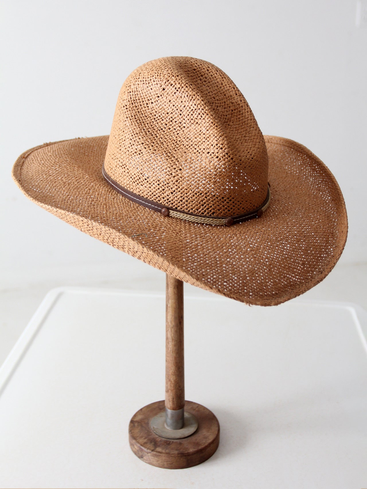 vintage straw cowboy hat