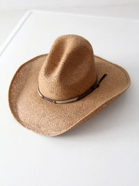 vintage straw cowboy hat