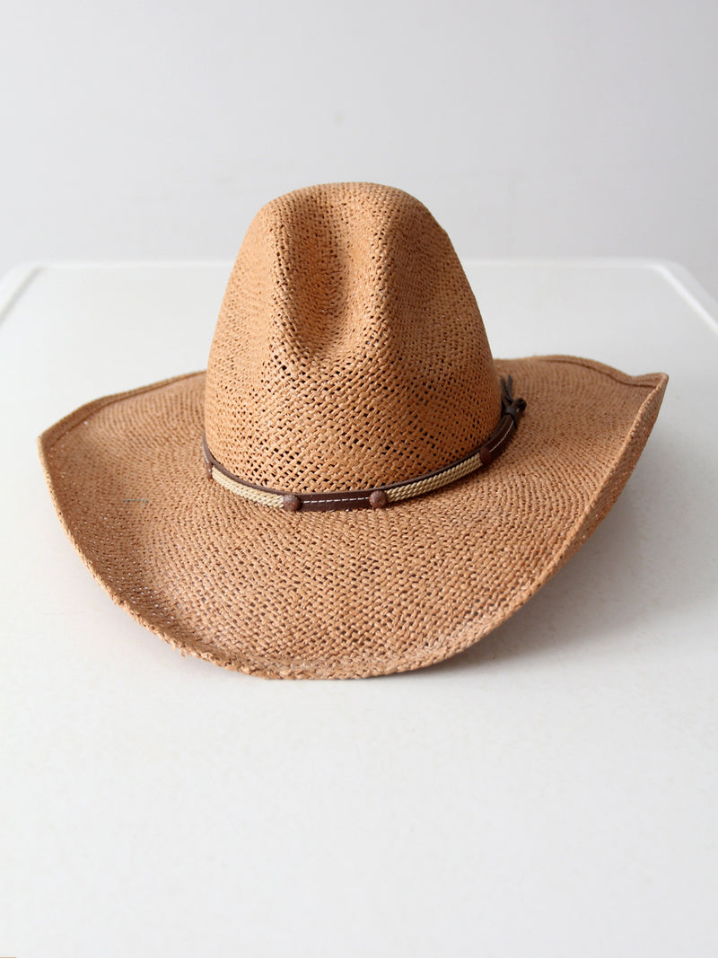vintage straw cowboy hat