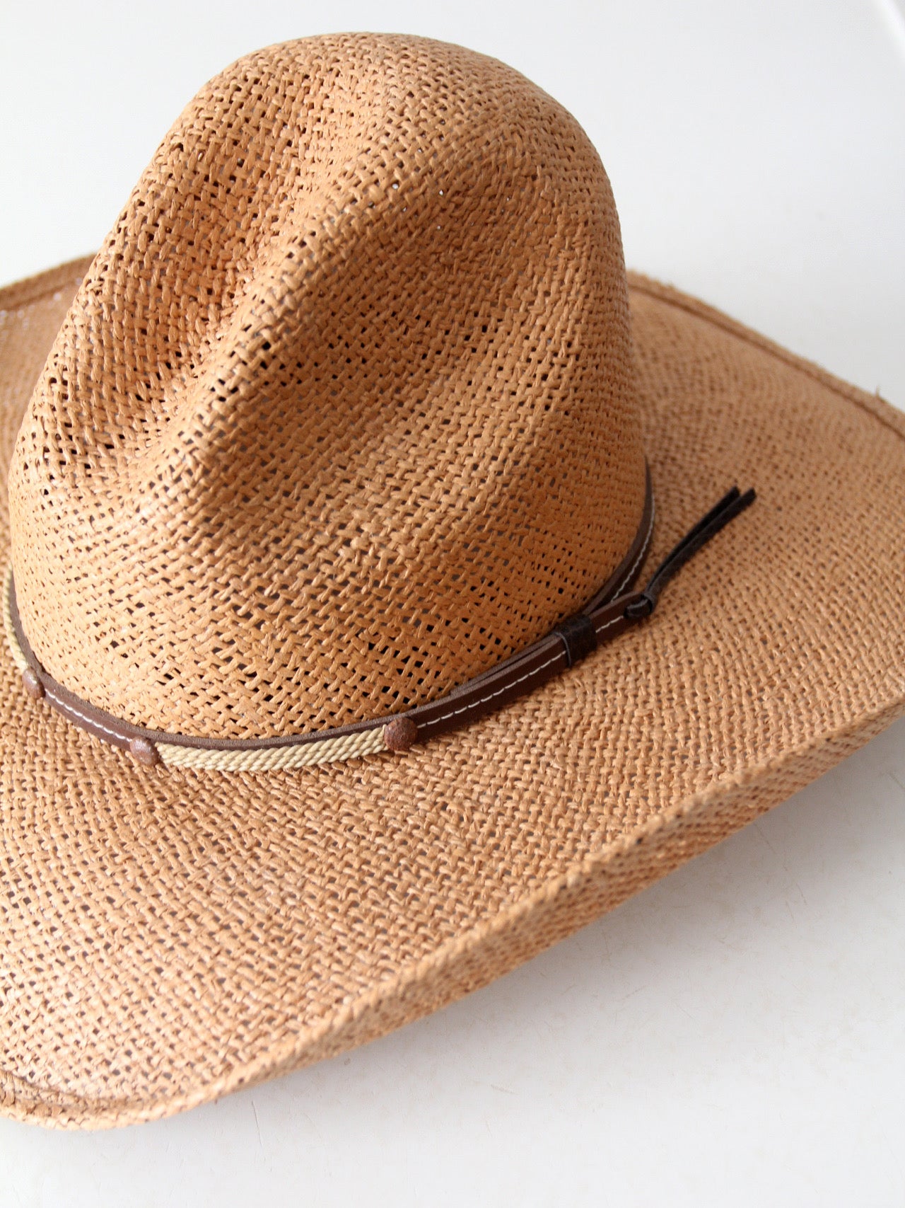 vintage straw cowboy hat