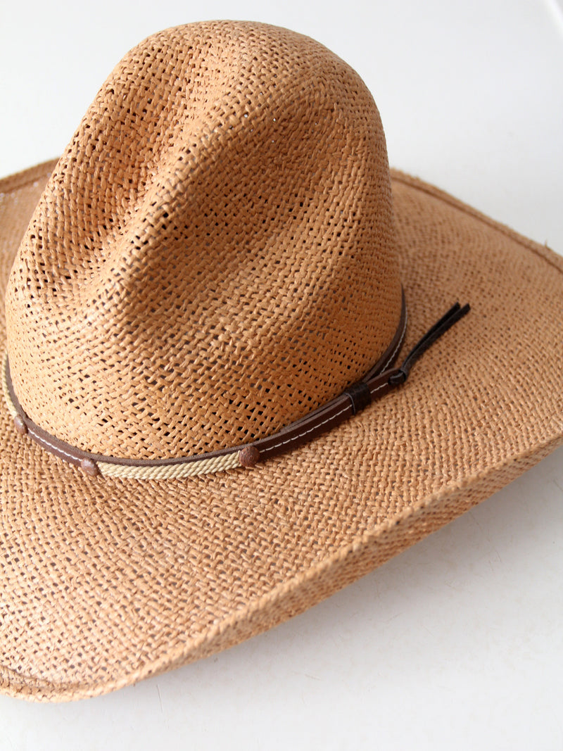 vintage straw cowboy hat