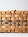 vintage splint weave rectangular basket
