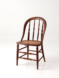 antique Windsor bow back chair with cane seat