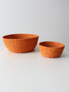 set of 2 vintage woven baskets
