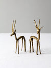 mid century brass gazelles pair