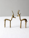 mid century brass gazelles pair