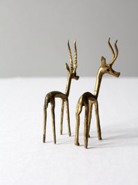 mid century brass gazelles pair