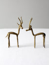 mid century brass gazelles pair