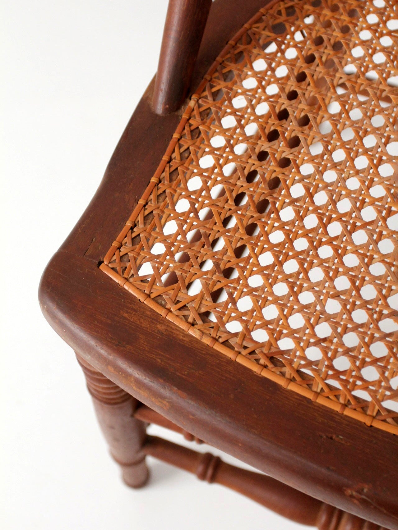 antique Windsor bow back chair with cane seat