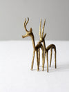 mid century brass gazelles pair