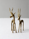 mid century brass gazelles pair