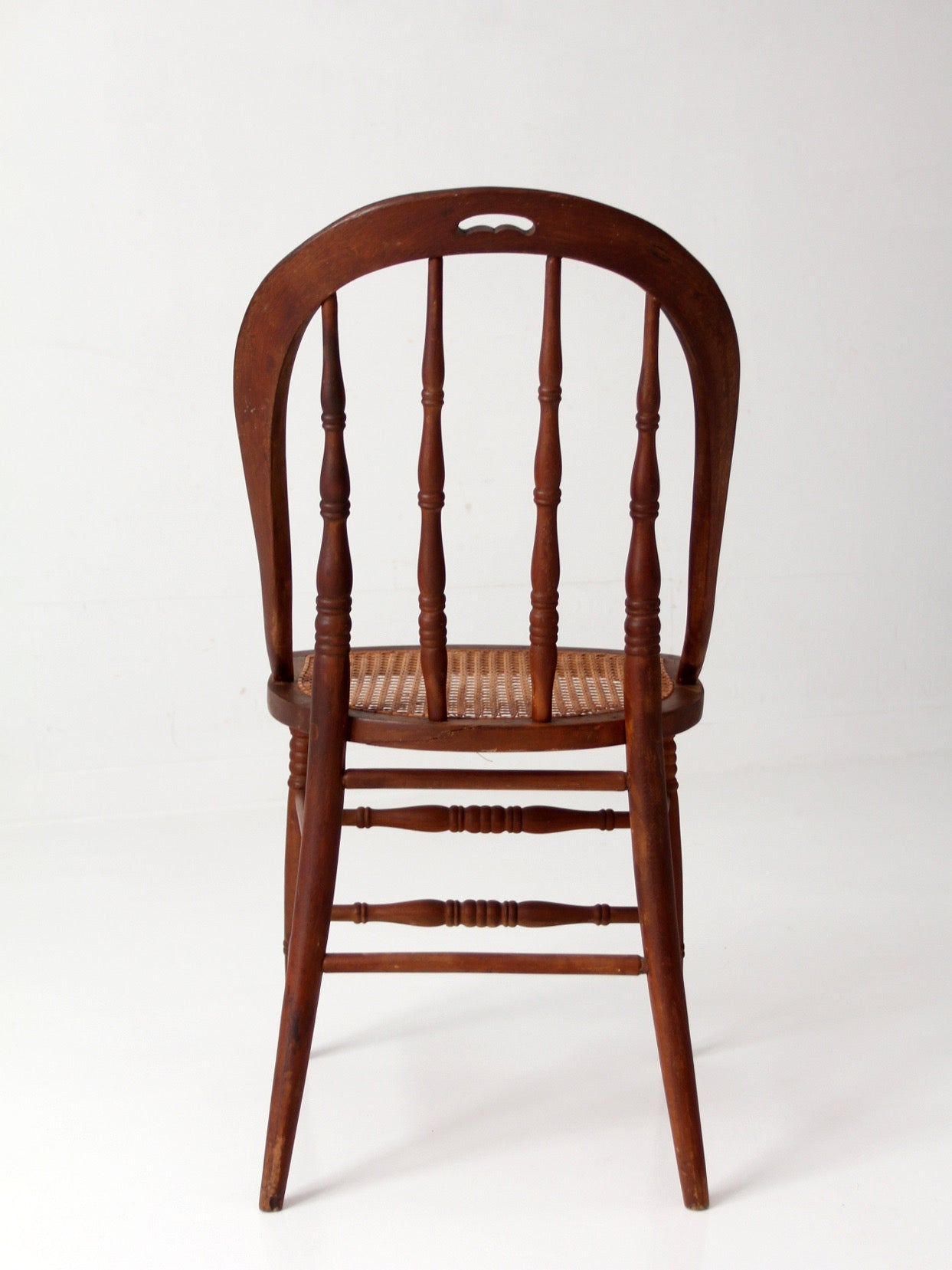 antique Windsor bow back chair with cane seat