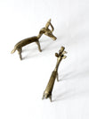 mid century brass gazelles pair