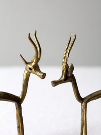 mid century brass gazelles pair