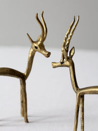 mid century brass gazelles pair