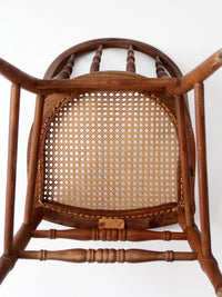 antique Windsor bow back chair with cane seat
