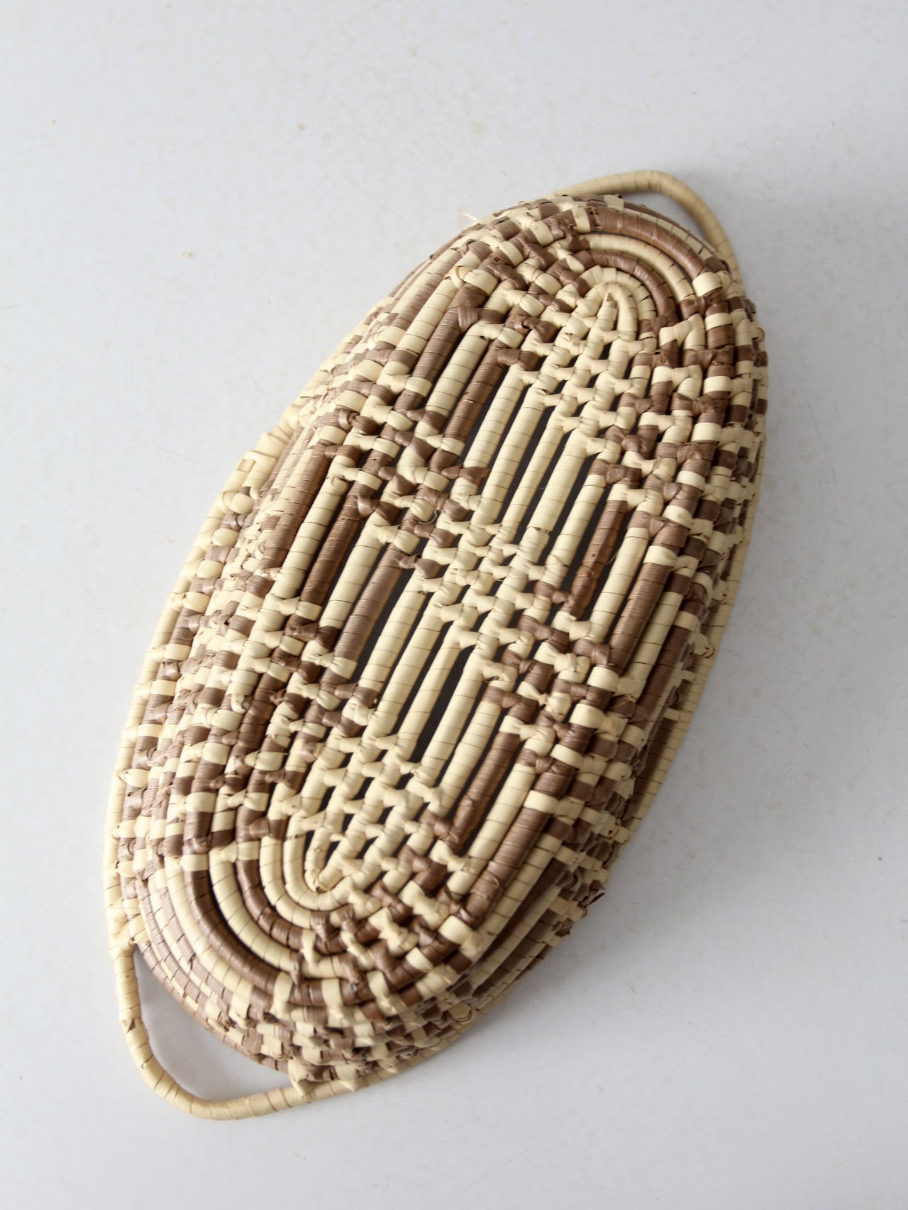 vintage oval coil basket
