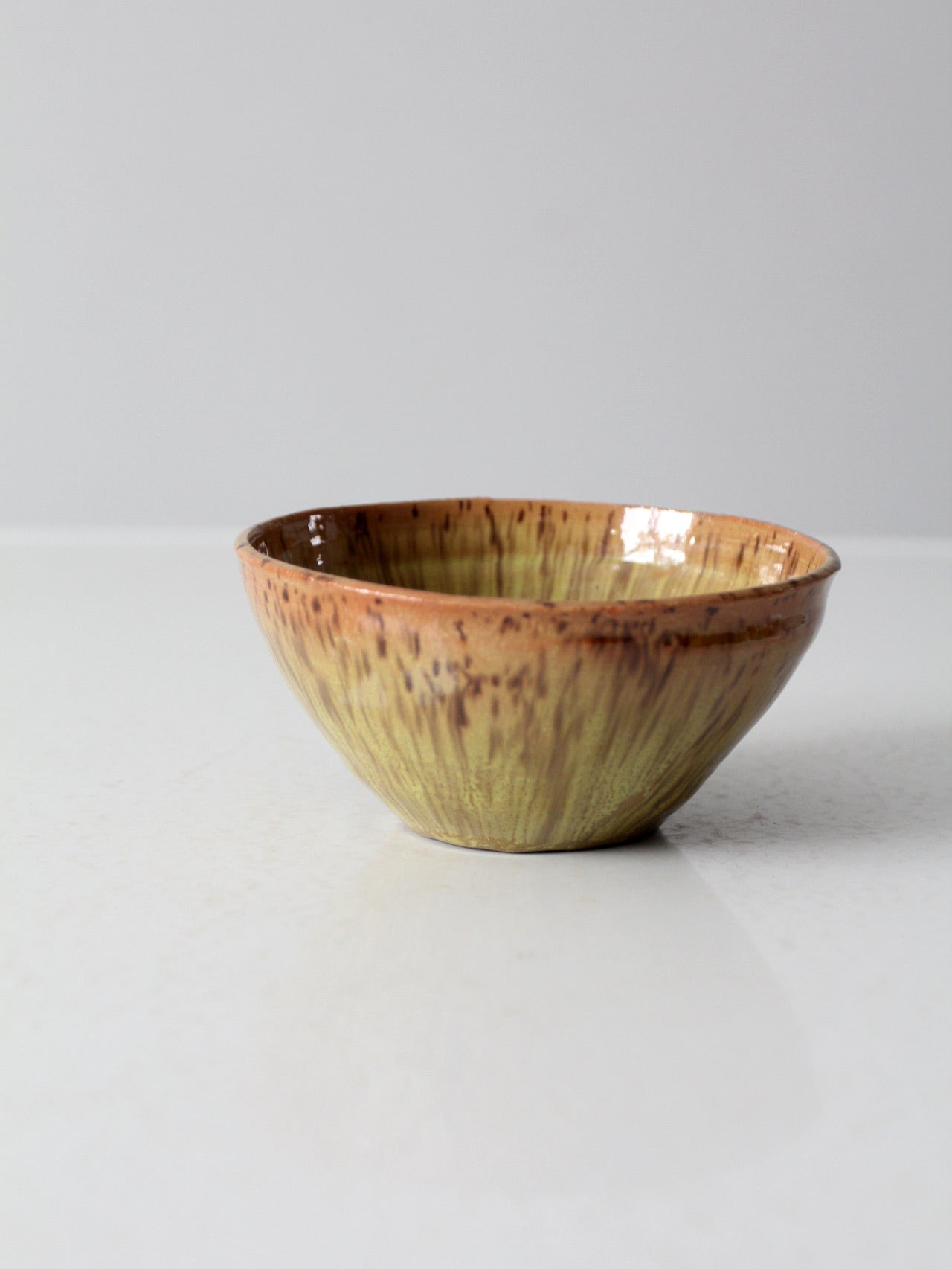 vintage studio pottery wood bowl