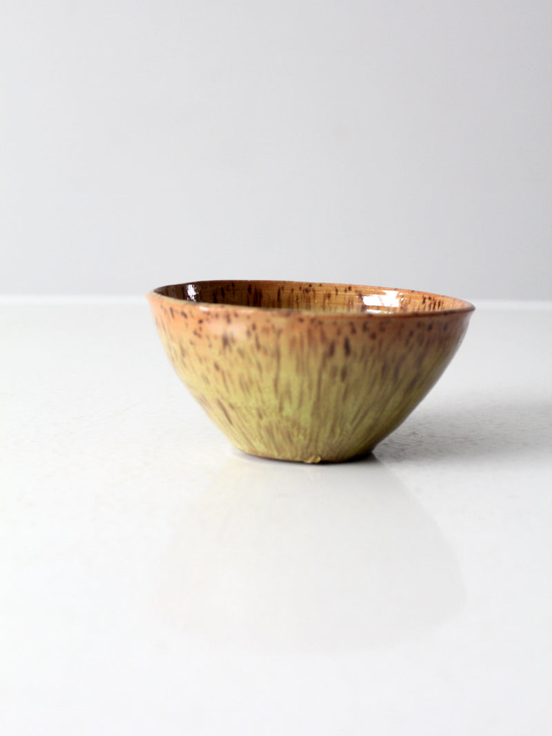 vintage studio pottery wood bowl