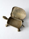 mid-century figurative brass turtle box