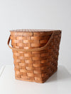 large vintage splint weave picnic basket