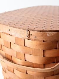 large vintage splint weave picnic basket
