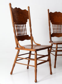 vintage oak dining chairs | set of 5