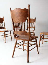 vintage oak dining chairs | set of 5