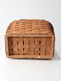 large vintage splint weave picnic basket