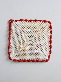 vintage floral crotchet pot holder