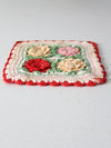 vintage floral crotchet pot holder