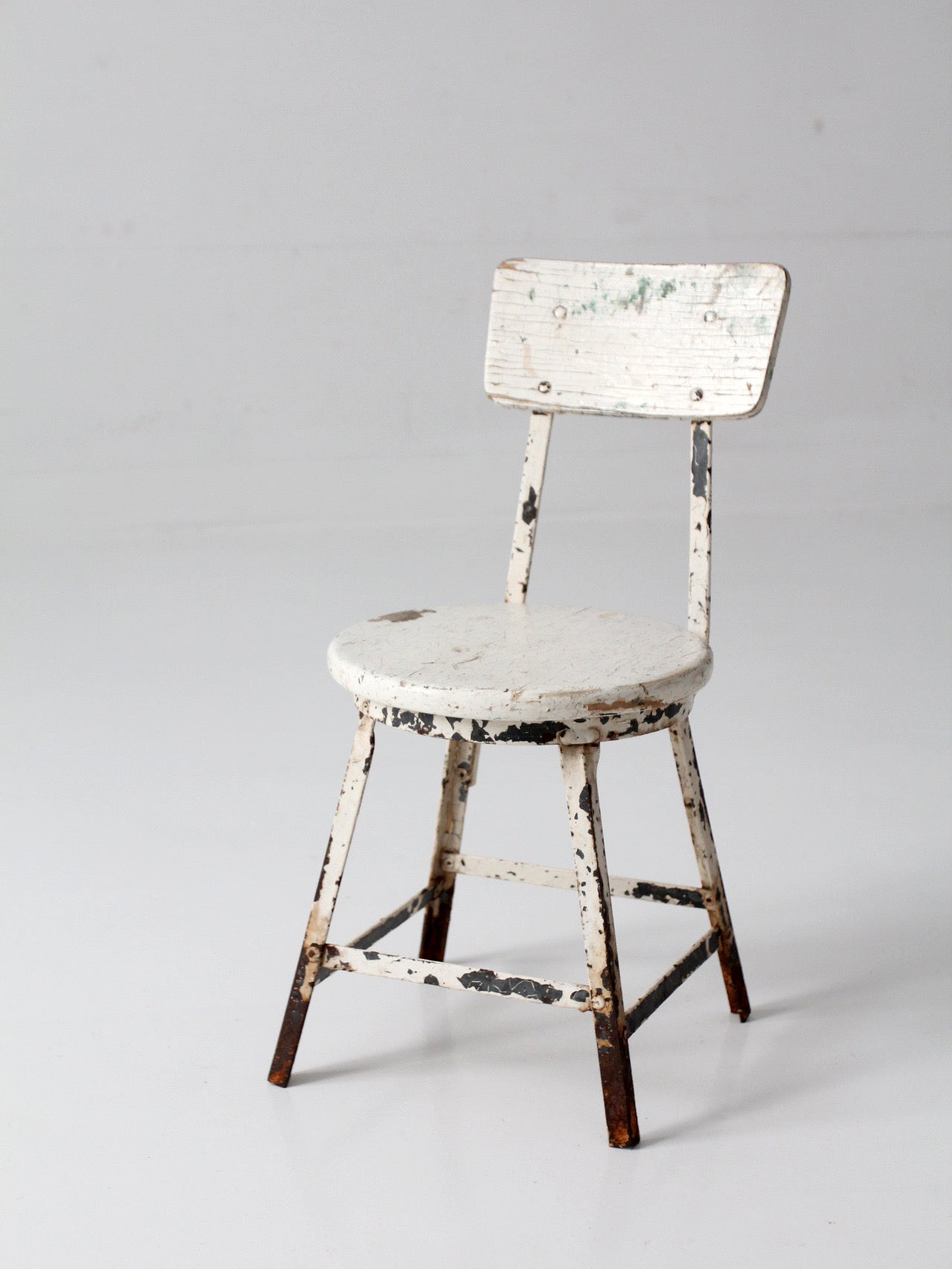 vintage child's wood and metal school chair