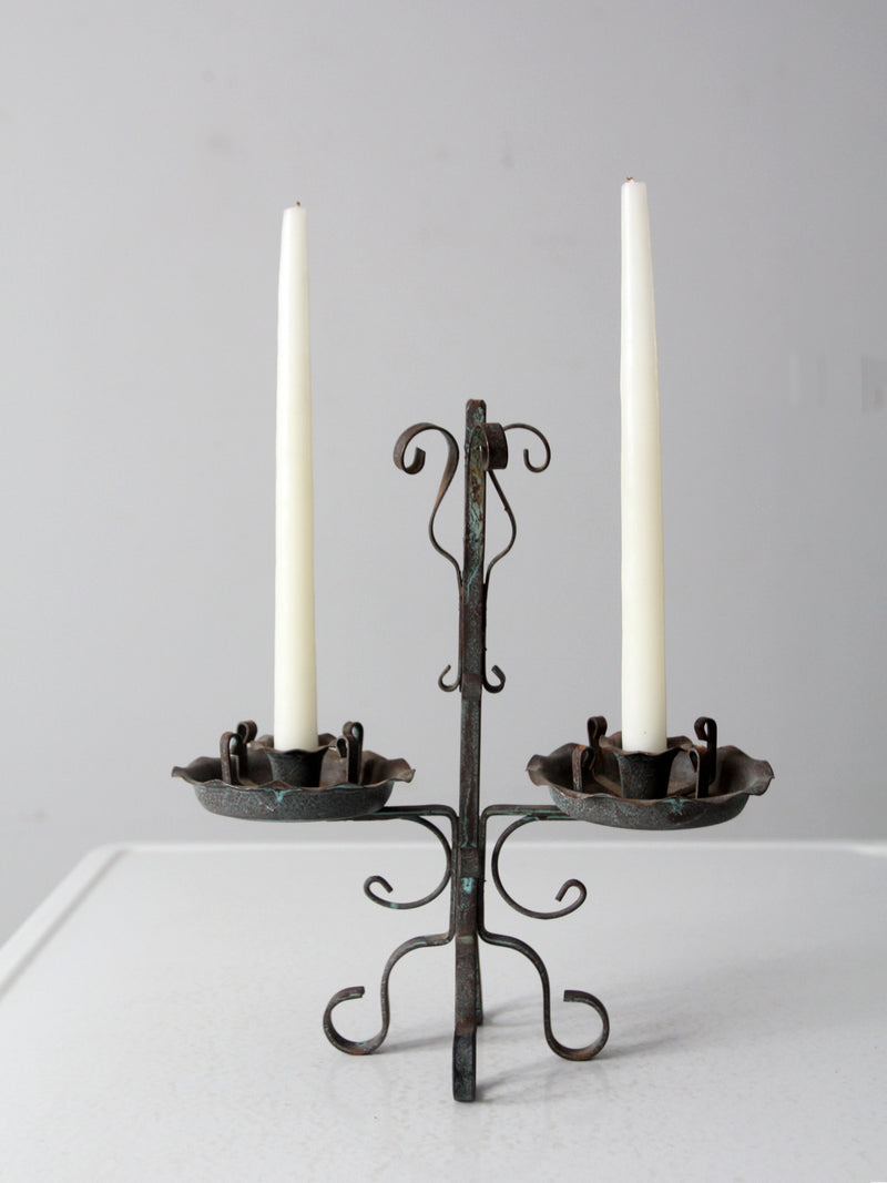 vintage wrought iron candle holder