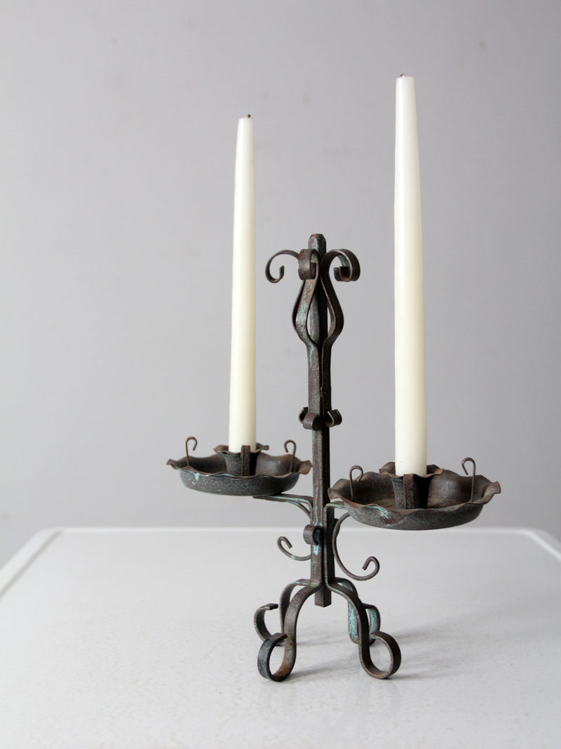 vintage wrought iron candle holder